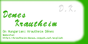 denes krautheim business card