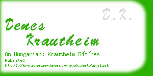 denes krautheim business card